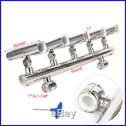2PCS 316 stainless steel clamp on fishing rod holder for rails 1/" to 1-1//4/" US
