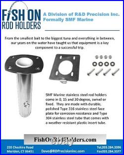 0 Degree Rod Holder 4 Hole Swivel Stainless Steel AmericanMade Mounting Hardware