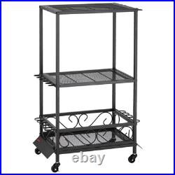 10 Pole Fishing Rod Holder Fishing Rack Cart Organizer with Wheels for Garage