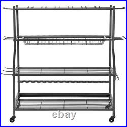 15 Pole Fishing Rod Holder Fishing Rack Cart Organizer with Wheels for Garage 15 Pole Fishing Rod Holder Fishing Rack Cart Organizer with Wheels for Garage