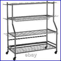 15 Pole Fishing Rod Holder Fishing Rack Cart Organizer with Wheels for Garage 15 Pole Fishing Rod Holder Fishing Rack Cart Organizer with Wheels for Garage