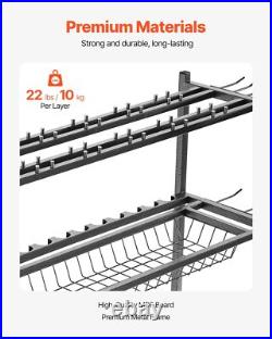 15-Slot Fishing Rod Cart Wheeled Storage Rack for Garage Organization