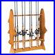 16-Fishing-Rod-Reel-Holder-Rest-Organizer-Trout-Theme-Solid-Pine-Wood-Floor-Rack-01-gwon