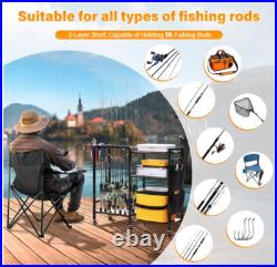 16-Rod Fishing Rod Holder for Garage, Fishing Pole Rack Cart Fit All Fishing Rod 16-Rod Fishing Rod Holder for Garage, Fishing Pole Rack Cart Fit All Fishing Rod
