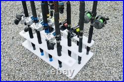 18 Pole Fishing Rod Holder Rack for Garage Heavy Duty Outdoor Boat Dock Storage