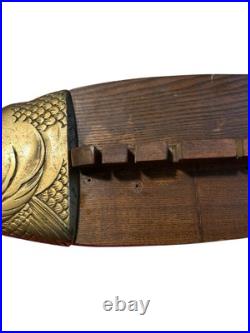 1960s APCO 35 Mid Century Fishing Rod Board Holder wall sculpture mcm 1960s APCO 35 Mid Century Fishing Rod Board Holder wall sculpture mcm