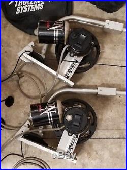 2 Big Jon Electric Fishing downriggers with base and rod holders