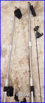 2 Big Jon Electric Fishing downriggers with base and rod holders
