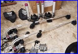 2 Big Jon Electric Fishing downriggers with pivoting base and rod holders