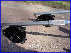 2 Big Jon Manual Downriggers with SS Line & Counter Rod-Holder for trolling fish