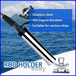 2-Pack 360° Rotating Fishing Rod Holder Stainless Steel Adjustable Support