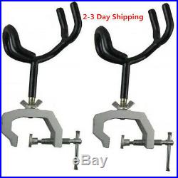 2 Pack Heavy Duty Fishing Rod Pole Rest Universal Boat Dock Clamp On Grip Holder