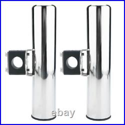 2 Pack Stainless Clamp on Boat Marine Fishing Rod Holder for Rails 7/8 to 1