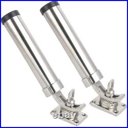 2-Pack Stainless Steel Fishing Rod Holder 360° Rotating Deck Mount 1.8