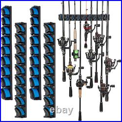2 Pack Vertical Fishing Rod Rack, Wall Mounted Fishing Rod Holder