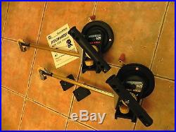 2 Penn Fathom-Master 625 Downriggers with ROD HOLDER & BASE PLATE Matching Pair