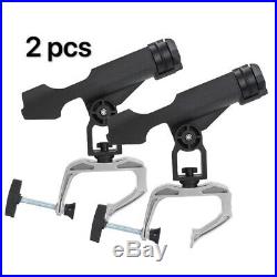 2 pcs Fishing Boat Rod pole Holder with 360 Degree Adjustable Large C-Clamp