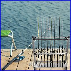 24 Fishing Rod Rack Holder Rack Stand Storage Aluminum Alloy Portable Garage