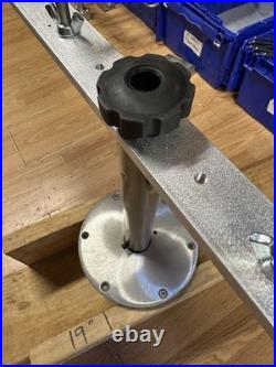 24 Inch T- Bar with seat pedestal post & Insert 4-45 Degree 1/2 Inch Holders