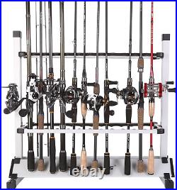 24 Rod Fishing Pole Holder Aluminum Alloy Rack Stand Portable Storage Tool