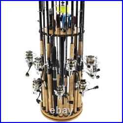 24-Rod Fishing Rod Holder 360° Rotating Built-in Spooler 14.75x37.75 Light