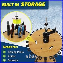 24-Rod Fishing Rod Holder 360° Rotating Built-in Spooler 14.75x37.75 Light