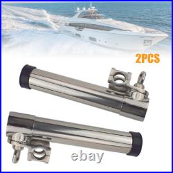 2PCS 316 Stainless Adjustable Clamp On Fishing Rod Holder Rotatable Rod Rack US