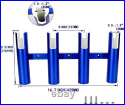 2PCS 4-Tube Aluminum Fishing Rod Holder for Boat, Wall-Mounted Fishing Pole Roof