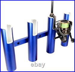 2PCS 4-Tube Aluminum Fishing Rod Holder for Boat, Wall-Mounted Fishing Pole Roof