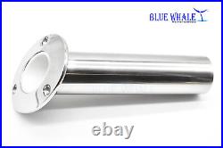 2PCS BLUE WHALE 316 Stainless Steel 30 Degree Mount Fishing Rod Holders & Drain