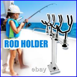 2PCS Boat Aluminum Sure Grip Rod Pod PVC Coated Steel Wire Fishing Pole Holder