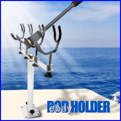 2PCS Boat Aluminum Sure Grip Rod Pod PVC Coated Steel Wire Fishing Pole Holder
