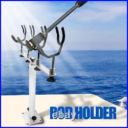 2PCS Fishing Pole Holder Aluminum Rod Pod Sure Grip Boat Steel PVC Coated Wire