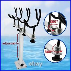 2PCS Fishing Pole Holder Aluminum Rod Pod Sure Grip Boat Steel PVC Coated Wire