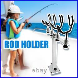 2PCS Fishing Pole Holder Aluminum Rod Pod Sure Grip Boat Steel PVC Coated Wire