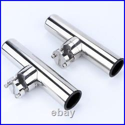 2PCS Rail Mount Fishing Rod Holder for Boat Stainless Steel Fishing Rod Holde