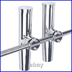 2PCS Tournament Style Boat Fishing Rod Holders, 316 Stainless Steel Clamp on 7/8