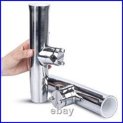 2PCS Tournament Style Boat Fishing Rod Holders, 316 Stainless Steel Clamp on 7/8