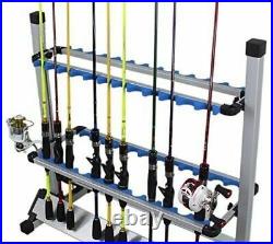 2Pack 24 Rod Rack Fishing Rod Holder Pole Holder Aluminum Alloy Stand Storage US