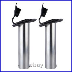 2Pcs Boat Stainless Steel Fishing Rod Holder, Hoffen Flush Mount Rod Holder, 15 D