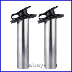 2Pcs Boat Stainless Steel Fishing Rod Holder, Hoffen Flush Mount Rod Holder, 15 D