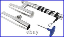 2Pcs Dual Fishing Rod Holder Double Angle Adjustable Pole Holder Stainless Steel 2Pcs Dual Fishing Rod Holder Double Angle Adjustable Pole Holder Stainless Steel