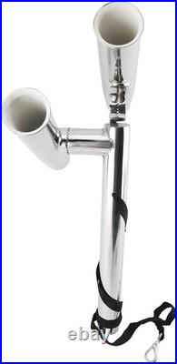 2Pcs Dual Fishing Rod Holder Double Angle Adjustable Pole Holder Stainless Steel