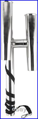 2Pcs Dual Fishing Rod Holder Double Angle Adjustable Pole Holder Stainless Steel