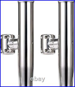 2Pcs Stylish Stainless Clamp on Adjustable Fishing Rod Holder for Rails 1 to 1