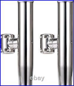 2Pcs Stylish Stainless Clamp on Adjustable Fishing Rod Holder for Rails 1 to 1