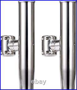 2Pcs Stylish Stainless Clamp on Adjustable Fishing Rod Holder for Rails 1 to 1
