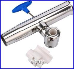 2Pcs Stylish Stainless Clamp on Adjustable Fishing Rod Holder for Rails 1 to 1