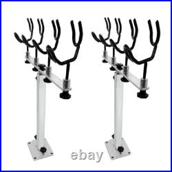 2Piece Fishing Pole Holder Aluminum Rod Pod Sure Grip Boat Steel PVC Coated Wire