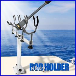 2Piece Fishing Pole Holder Aluminum Rod Pod Sure Grip Boat Steel PVC Coated Wire